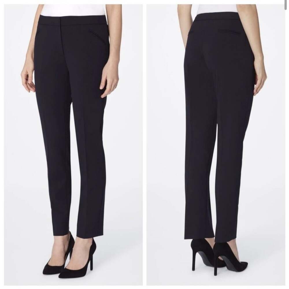 Elie Tahari Virgin Wool Black Slim Trousers Size 10